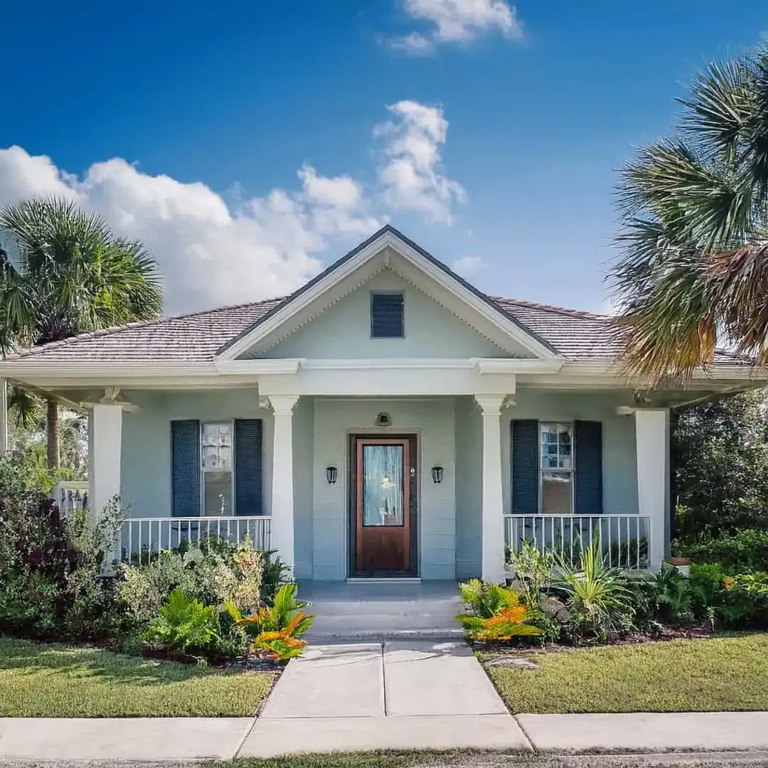 Bright South Florida home with a welcoming front porch